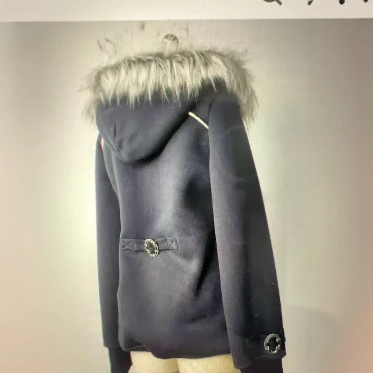 American Retro Street Printing Zipper Hooded Sweatshirt